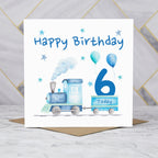 6th Birthday Card For Boy, Train Birthday Card Age 6, Steam Train Sixth Birthday Card, Train Lover Card (S00178) - Blank Inside - Sent To You (S00178)