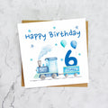 6th Birthday Card For Boy, Train Birthday Card Age 6, Steam Train Sixth Birthday Card, Train Lover Card (S00178) - Blank Inside - Sent To You (S00178)