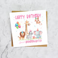 Granddaughter Birthday Card, Safari Animal Birthday Card For Girls, Cute Jungle Animals Card, Special Granddaughter (S00180) - Blank Inside - Sent To You (S00180)