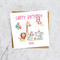 Mum Birthday Card, Safari Animal Birthday Card For Girls, Cute Jungle Animals Card, Special Mum (S00183) - Blank Inside - Sent To You (S00183)