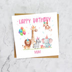 Mum Birthday Card, Safari Animal Birthday Card For Girls, Cute Jungle Animals Card, Special Mum (S00183) - Blank Inside - Sent To You (S00183)