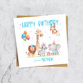 Nephew Birthday Card, Safari Animal Birthday Card For Boys, Cute Jungle Animals Card, Special Nephew (S00198) - Blank Inside - Sent To You (S00198)