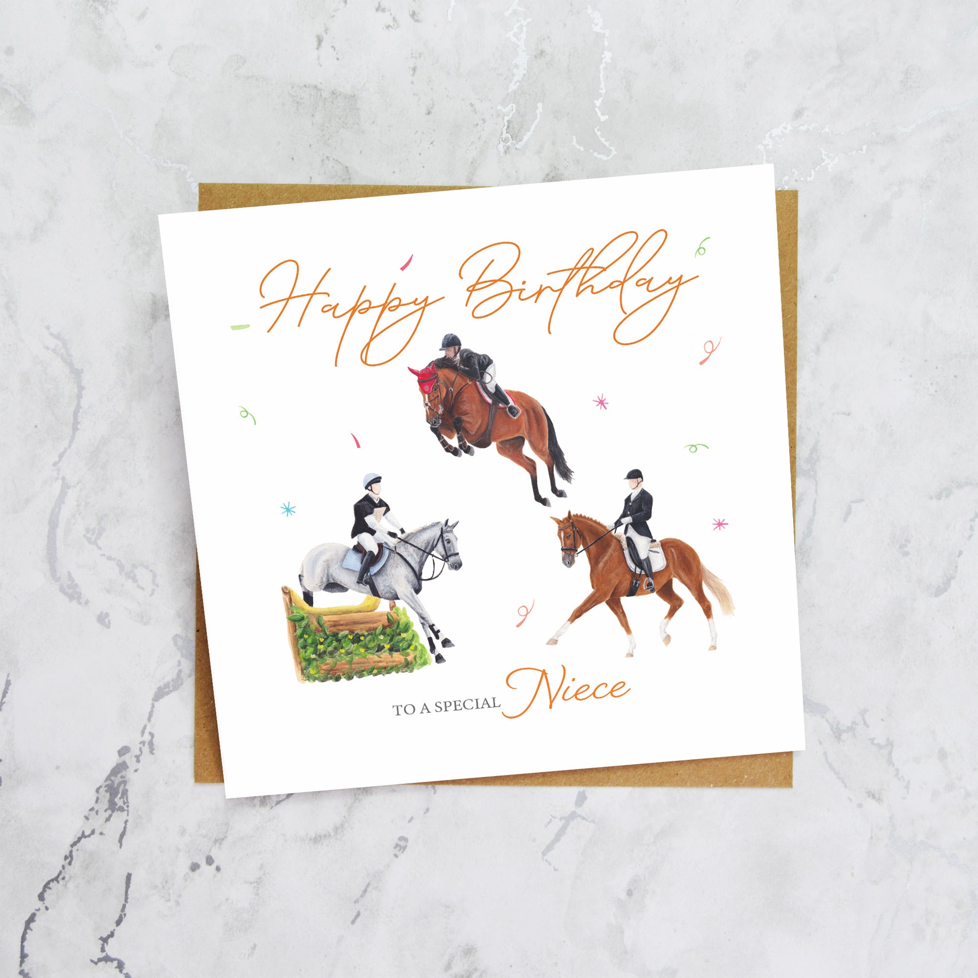 Niece Eventing Birthday Card, Horse Trials Birthday Card, Equestrian Greeting Card For Horse Rider (S00224) - Blank Inside - Sent To You (S00224)
