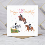 18th Birthday Card For Horse Lover, Eventing Birthday Card Age 18, Horse Trials Card For Equestrian Girl (S00229) - Blank Inside - Sent To You (S00229)