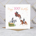 100th Birthday Card For Horse Lover, Eventing Birthday Card Age 100 Horse Trials Card for Equestrian Rider (S00242) - Blank Inside - Sent To You (S00242)