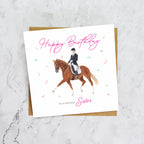 Sister Birthday Card For Dressage Rider, Equestrian Birthday Card, Horse Lover Greeting Card For Sister (S00247) - Blank Inside - Sent To You (S00247)