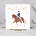 21st Birthday Card For Dressage Rider, Horse Birthday Card Age 21, Equestrian Card For Horse Loving Girl (S00259) - Blank Inside - Sent To You (S00259)