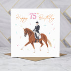 75th Birthday Card For Dressage Rider, Horse Birthday Card Age 75, Equestrian Card For Horse Loving Girl (S00266) - Blank Inside - Sent To You (S00266)