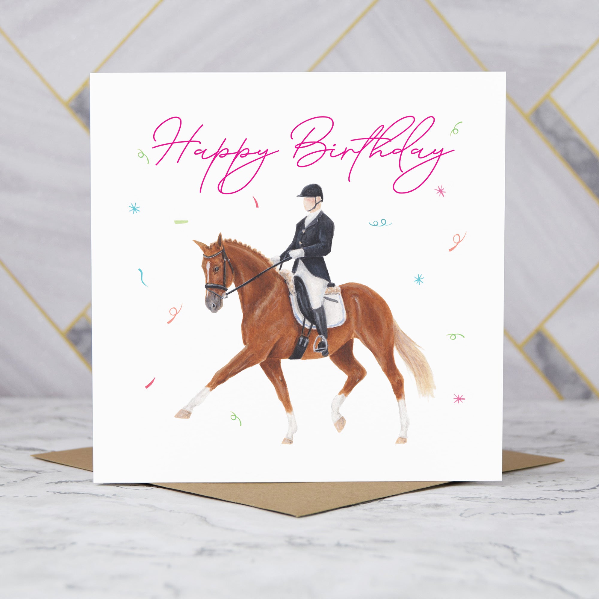 Dressage Birthday Card For Horse Lover, Equestrian Birthday Card, Horse Riding Greeting Card For Rider (S00272) - Blank Inside - Sent To You (S00272)