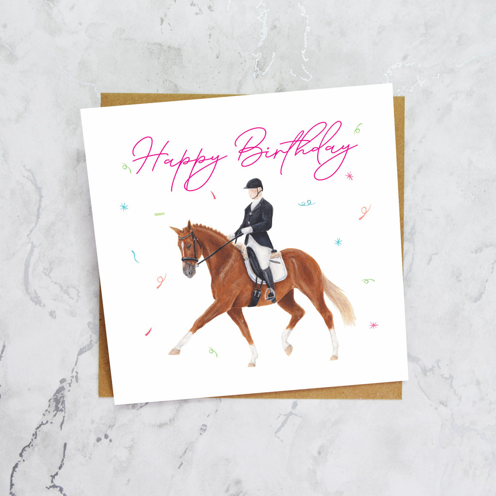 Dressage Birthday Card For Horse Lover, Equestrian Birthday Card, Horse Riding Greeting Card For Rider (S00272) - Blank Inside - Sent To You (S00272)