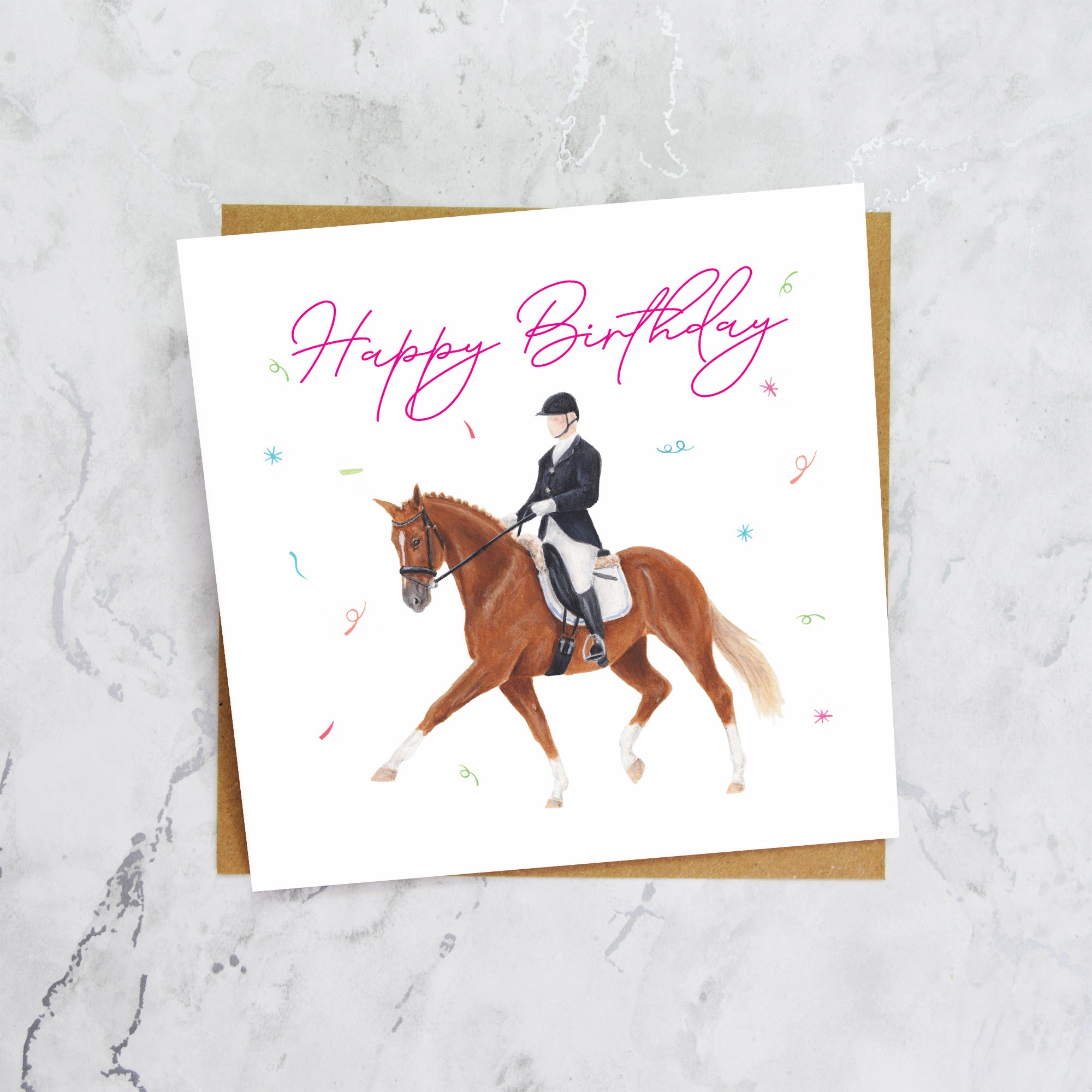 Dressage Birthday Card For Horse Lover, Equestrian Birthday Card, Horse Riding Greeting Card For Rider (S00272) - Blank Inside - Sent To You (S00272)