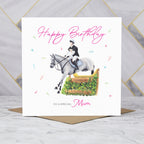 Mum Birthday Card For Horse Lover, Cross Country Eventing Horse Birthday Card, Equestrian Greeting Card (S00278) - Blank Inside - Sent To You (S00278)