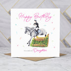 Daughter Birthday Card For Horse Lover, Cross Country Eventing Horse Birthday Card, Equestrian Greeting Card (S00281) - Blank Inside - Sent To You (S00281)