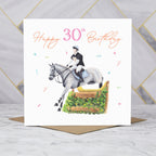30th Birthday Card For Horse Lover, Cross Country Horse Birthday Card Age 30, Equestrian Card For Horse Rider (S00290) - Blank Inside - Sent To You (S00290)