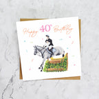 40th Birthday Card For Horse Lover, Cross Country Horse Birthday Card Age 40, Equestrian Card For Horse Rider (S00291) - Blank Inside - Sent To You (S00291)
