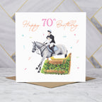 70th Birthday Card For Horse Lover, Cross Country Horse Birthday Card Age 70 Equestrian Card For Horse Rider (S00295) - Blank Inside - Sent To You (S00295)