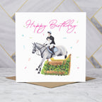 Cross Country Horse Birthday Card For Horse Lover, Equestrian Birthday Card, XC Riding Greeting Card (S00302) - Blank Inside - Sent To You (S00302)