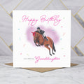 Granddaughter Birthday Card For Horse Lover, Show Jumping Horse Birthday Card, Equestrian Greeting Card (S00303) - Blank Inside - Sent To You (S00303)