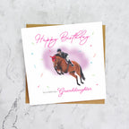 Granddaughter Birthday Card For Horse Lover, Show Jumping Horse Birthday Card, Equestrian Greeting Card (S00303) - Blank Inside - Sent To You (S00303)