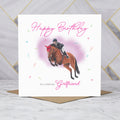 Girlfriend Birthday Card For Horse Lover, Cross Country Eventing Horse Birthday Card, Equestrian Greeting Card (S00306) - Blank Inside - Sent To You (S00306)