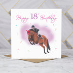 18th Birthday Card For Horse Lover, Show Jumping Horse Birthday Card Age 18, Equestrian Card For Horse Rider (S00317) - Blank Inside - Sent To You (S00317)