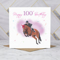 100th Birthday Card For Horse Lover, Show Jumping Horse Birthday Card Age 100, Equestrian Card For Horse Rider (S00330) - Blank Inside - Sent To You (S00330)