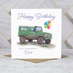 Dad Birthday Card For Land Rover Defender Lover, Green 4x4 Off Road Birthday Card, Classic Defender Card For Dad (S00380) - Blank Inside - Sent To You (S00380)