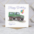Boyfriend Birthday Card For Land Rover Defender Lover, Green 4x4 Off Road Birthday Card, Classic Defender Card For Boyfriend (S00385) - Blank Inside - Sent To You (S00385)