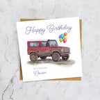 Cousin Birthday Card For Land Rover Defender Lover, Red 4x4 Off Road Birthday Card, Classic Defender Card For Cousin (S00411) - Blank Inside - Sent To You (S00411)