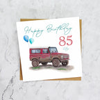 85th Birthday Card For Land Rover Defender Lover, Red 4x4 Off Road Card, Classic Defender Age 85 Birthday Card (S00429) - Blank Inside - Sent To You (S00429)