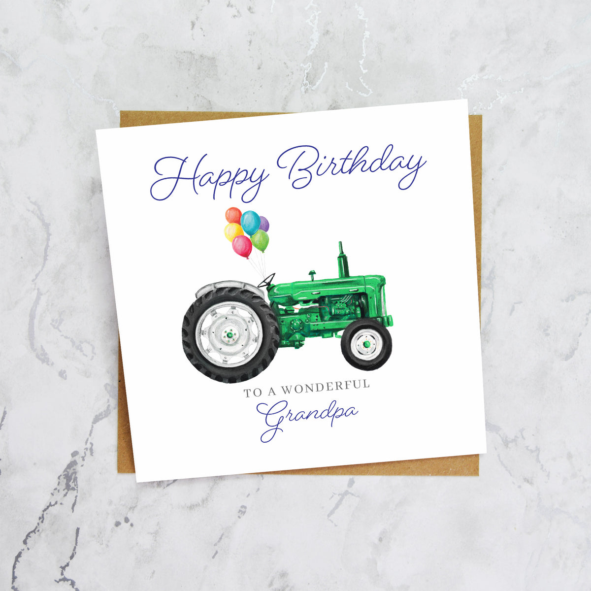 Grandpa Birthday Card For Tractor Lover, Green Vintage Tractor Birthday Card, Farming Card For Grandpa, Farmer Birthday Card (S00472) - Blank Inside - Sent To You (S00472)