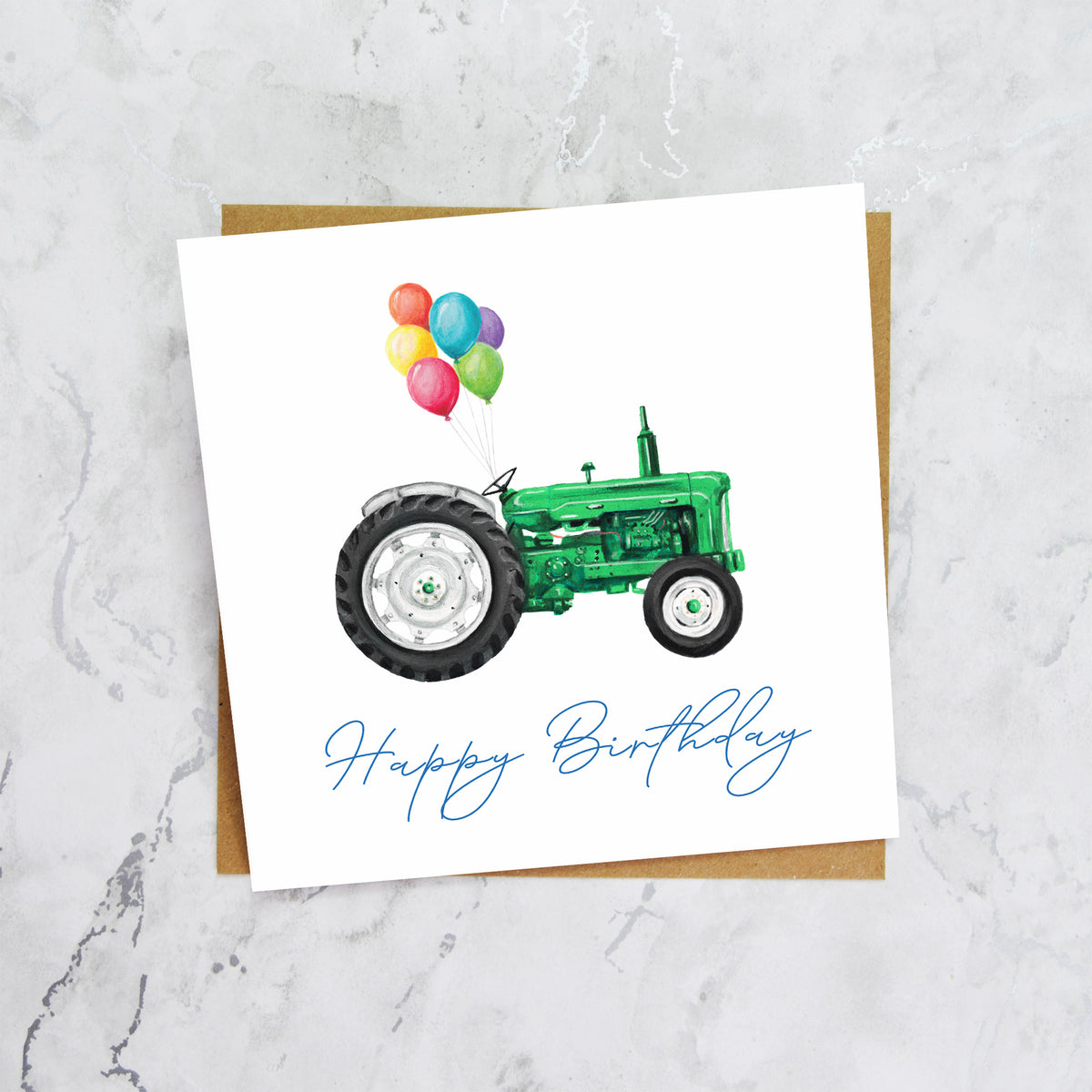 Tractor Birthday Card, Green Vintage Tractor Card, Farmer Birthday Card, Farming Greeting Card For Tractor Lover (S00487) - Blank Inside - Sent To You (S00487)