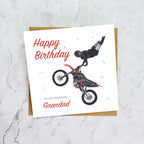 Grandad Motocross Birthday Card, Dirt Bike Birthday Card For Grandad, Motocross Rider Card, MX Bike Card (S00495) - Blank Inside - Sent To You (S00495)
