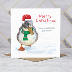 Funny Duck Christmas Card, Quacking Christmas Card, Duck Lover Xmas Card, Festive Duck Card, Animal Christmas Card (S00568) - Blank Inside - Sent To You (S00568)