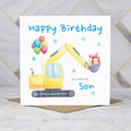 Son Birthday Card, Digger Birthday Card For Son, Excavator Birthday Card, Construction Birthday Card, Digger Lover Card (S00577) - Blank Inside - Sent To You (S00577)