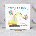 Uncle Birthday Card, Digger Birthday Card For Uncle, Excavator Birthday Card, Construction Birthday Card, Digger Lover Card (S00578) - Blank Inside - Sent To You (S00578)