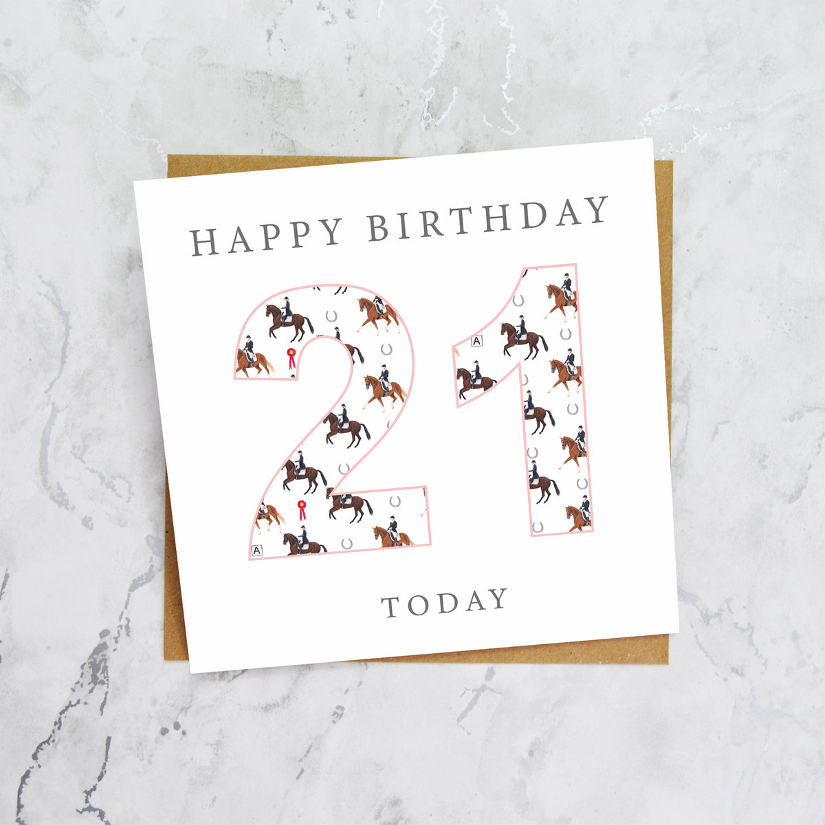 21st Birthday Horse Riding Card, Equestrian Birthday Card, Age 21 Horse Card, Horse Lover 21st Birthday Card, Dressage Gift (S00591) - Blank Inside - Sent To You (S00591)