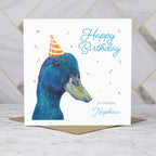 Nephew Duck Birthday Card, Cute Duck Card, Birthday Card For Nephew, Animal Lover Card, Duck Lover Birthday Card (S00616) - Blank Inside - Sent To You (S00616)