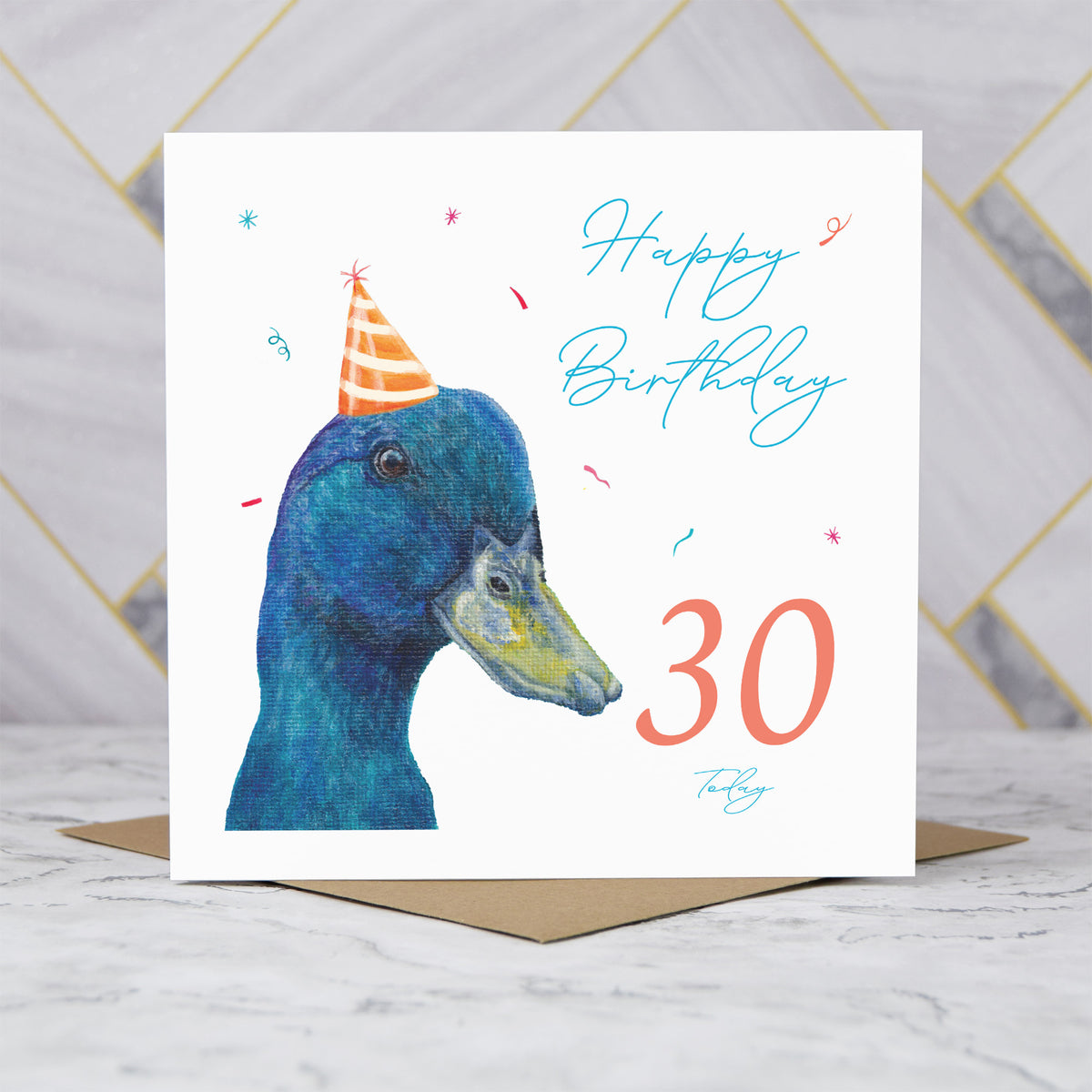 30th Birthday Duck Card, Duck Birthday Card, 30th Birthday Card, Duck Lover Card, Animal Birthday Card, Milestone Birthday Card (S00626) - Blank Inside - Sent To You (S00626)