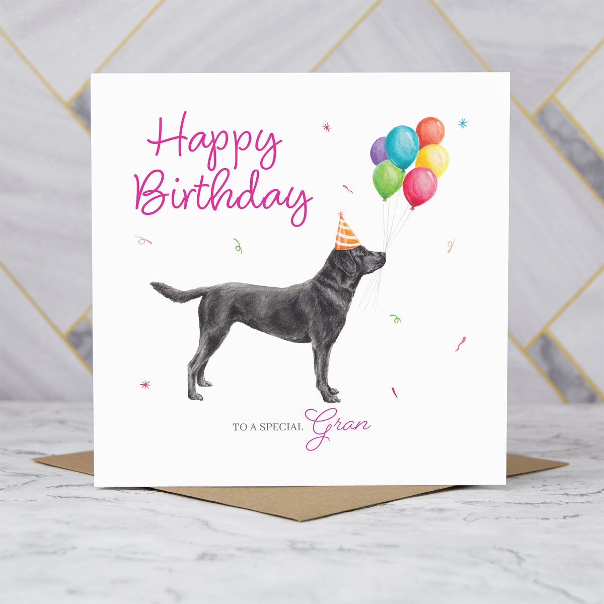 Gran Labrador Birthday Card, Black Lab Birthday Card, Dog Lover Card, Labrador Birthday Card, Special Gran Card (S00636) - Blank Inside - Sent To You (S00636)