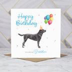 Brother Labrador Birthday Card, Black Lab Birthday Card, Dog Lover Card, Labrador Birthday Card, Special Brother Card (S00645) - Blank Inside - Sent To You (S00645)