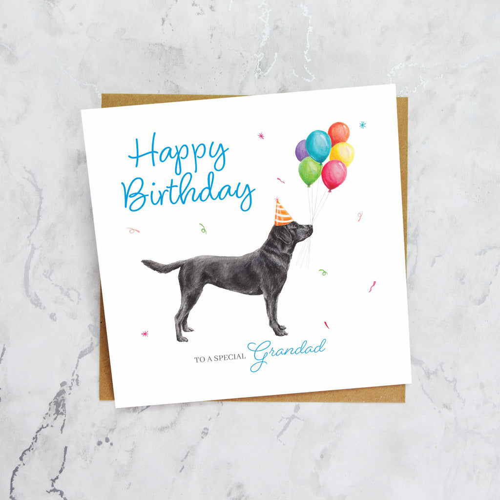 Grandad Labrador Birthday Card, Black Lab Birthday Card, Dog Lover Card, Labrador Birthday Card, Special Grandad Card (S00647) - Blank Inside - Sent To You (S00647)