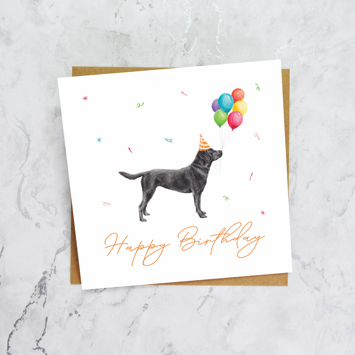 Black Labrador Birthday Card, Black Lab Dog Birthday Card, Labrador Lover Gift, Dog Lover Birthday Card, Cute Animal Card (S00656) - Blank Inside - Sent To You (S00656)