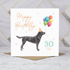 Black Labrador 30th Birthday Card, Black Lab Dog Birthday Card, 30 Today, Labrador Lover Gift, Dog Lover Card (S00661) - Blank Inside - Sent To You (S00661)