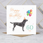 Black Labrador 60th Birthday Card, Black Lab Dog Birthday Card, 60 Today, Labrador Lover Gift, Dog Lover Card (S00664) - Blank Inside - Sent To You (S00664)