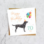 Black Labrador 70th Birthday Card, Black Lab Dog Birthday Card, 70 Today, Labrador Lover Gift, Dog Lover Card (S00665) - Blank Inside - Sent To You (S00665)