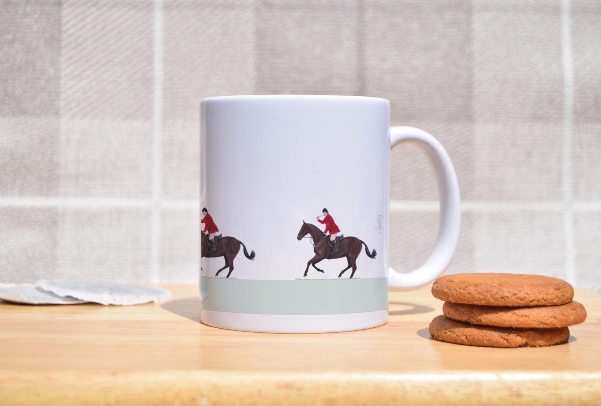 Equestrian Mug- Horse Rider Cup- Hunting Scene Gift- Hunt master Decor-Rural Lifestyle Present- Riding Coffee Design