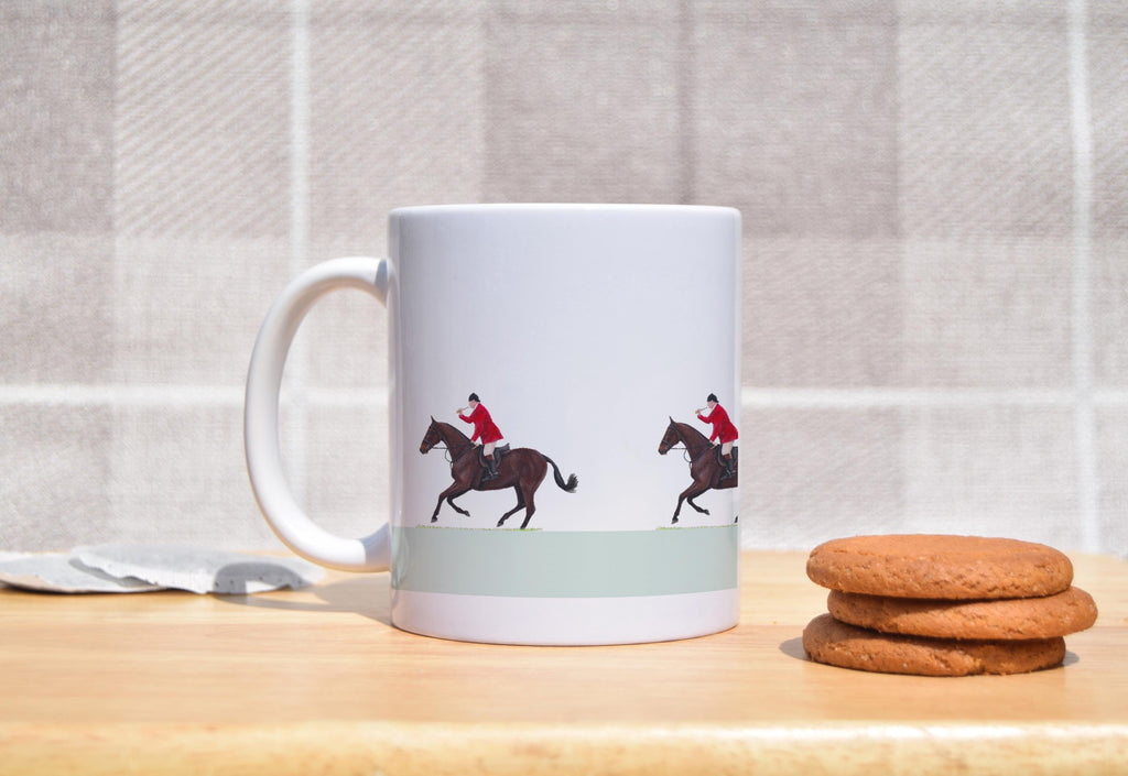 Equestrian Mug- Horse Rider Cup- Hunting Scene Gift- Hunt master Decor-Rural Lifestyle Present- Riding Coffee Design