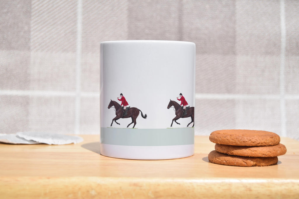 Equestrian Mug- Horse Rider Cup- Hunting Scene Gift- Hunt master Decor-Rural Lifestyle Present- Riding Coffee Design